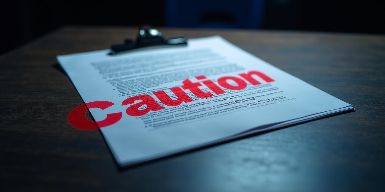 Close up of a generic legal template with a red warning seal, representing legal vulnerability